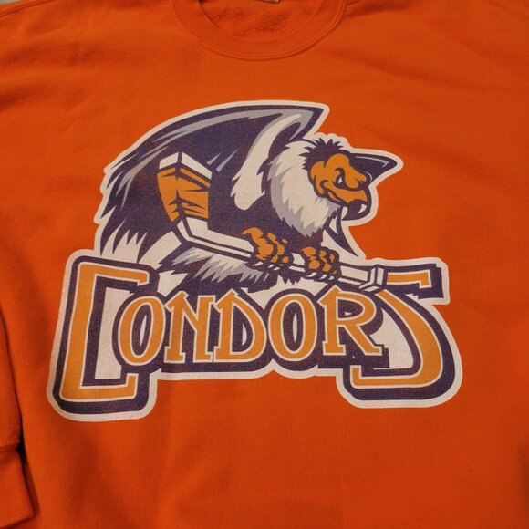 Mens Bakersfield Condors Orange Long Sleeve Sweatshirt Sz 5XL - Picture 2 of 4